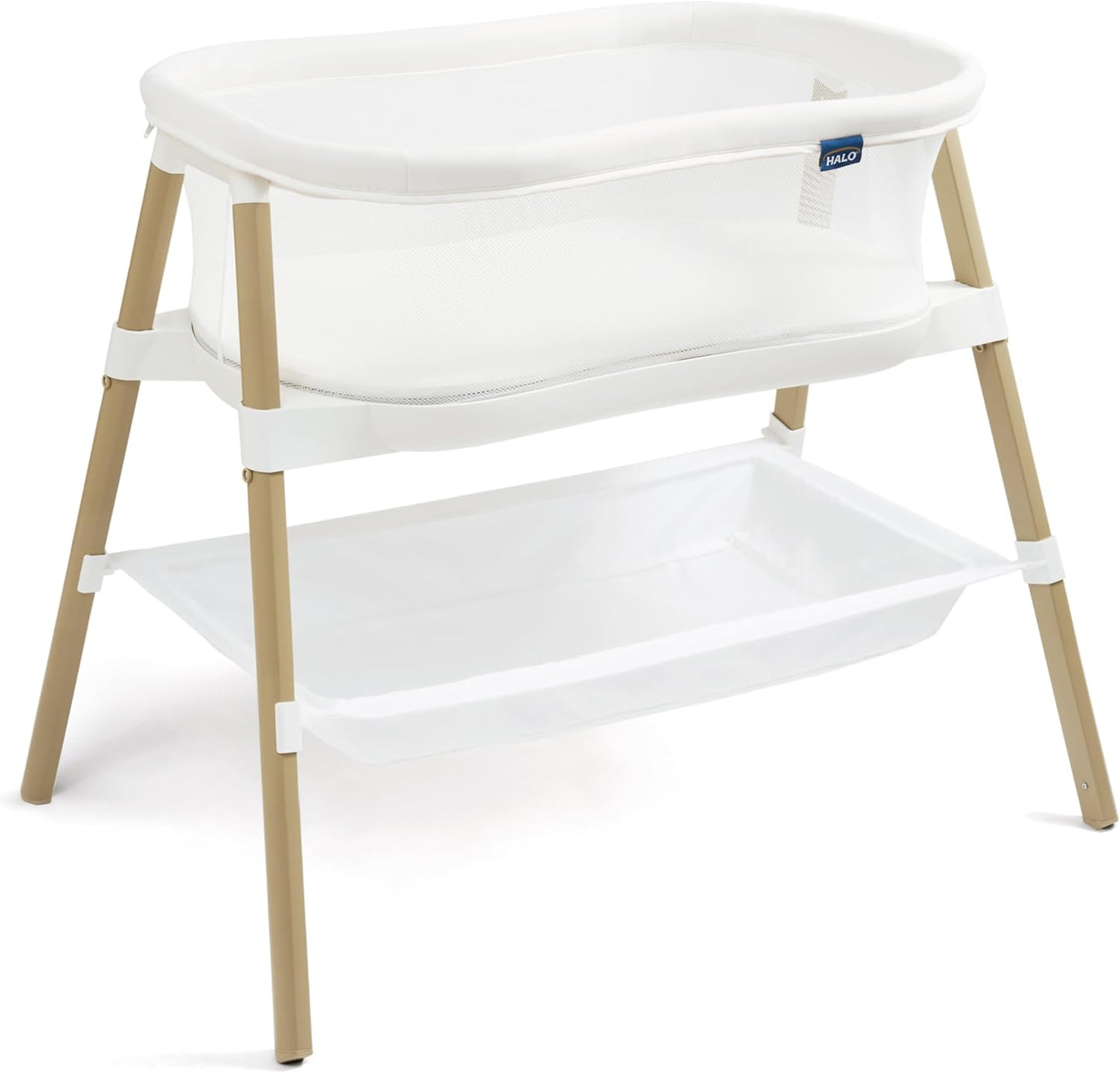 HALO® BassiNest® Bedside Sleeper – Breathable Baby Bassinet Slides Over Bed with Mesh Walls for Airflow & Visibility, Lowering Wall for Easy Access, Fits Most Beds