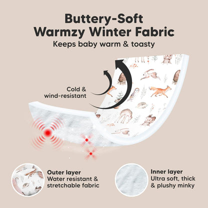 KeaBabies Winter Car Seat Cover Baby, Newborn - Universal Fit Infant Carseat Covers Baby Girl, Boy, Breathable, Lightweight Blanket, Easy to Use Stroller Canopy, Rain, Wind, Sun Shade (Laurel)