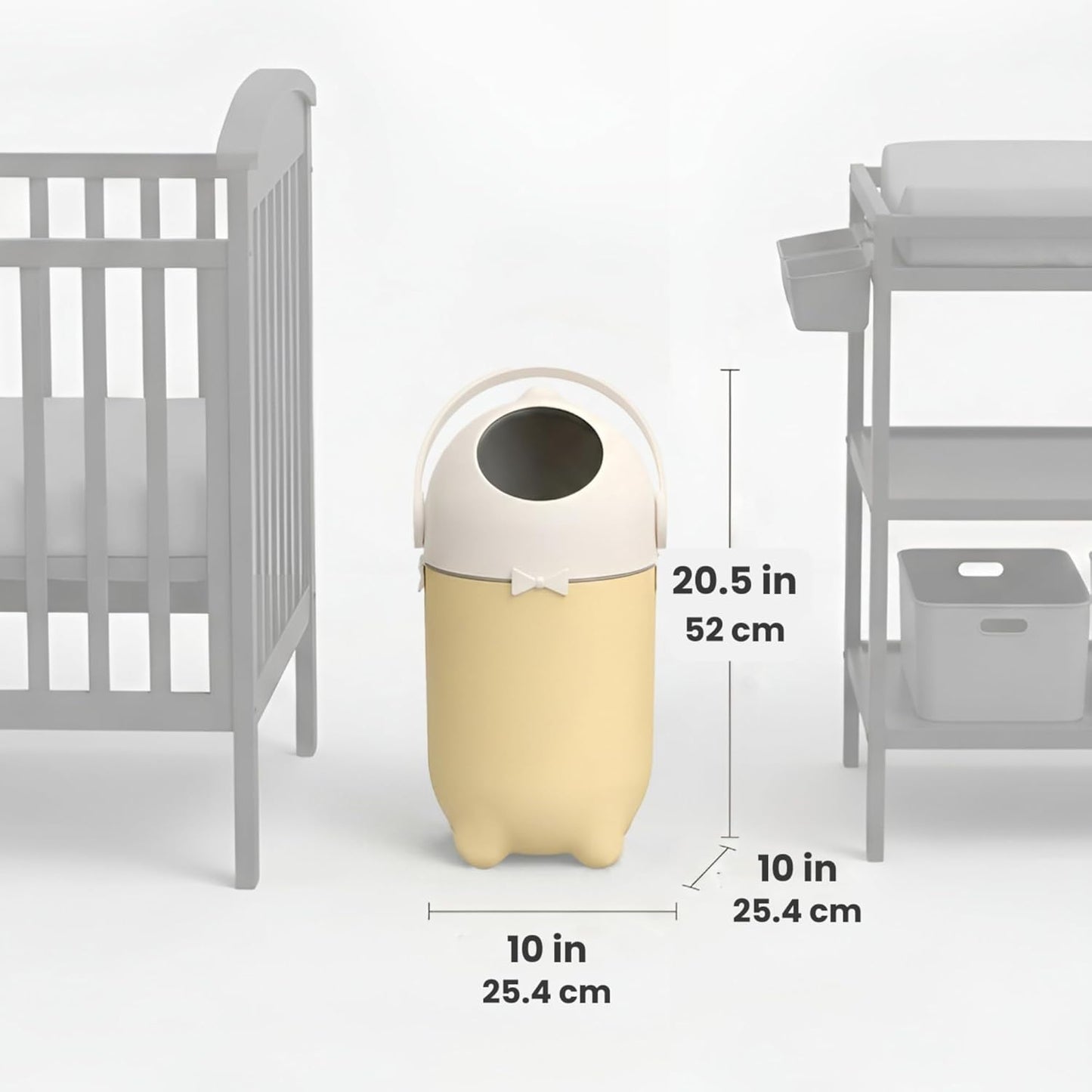iTouchless Odor-Locking Diaper Pail - 2026 Award-Winning Ag+ Silver Ion Nursery Bin - Fits Any Bag, No Refills Needed - Includes 20 Leak-Proof Bags (Hold 300 Diapers) - Boho White Baby Registry Gift