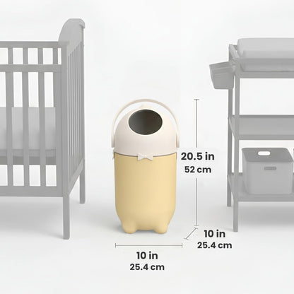 iTouchless Odor-Locking Diaper Pail - 2026 Award-Winning Ag+ Silver Ion Nursery Bin - Fits Any Bag, No Refills Needed - Includes 20 Leak-Proof Bags (Hold 300 Diapers) - Boho White Baby Registry Gift