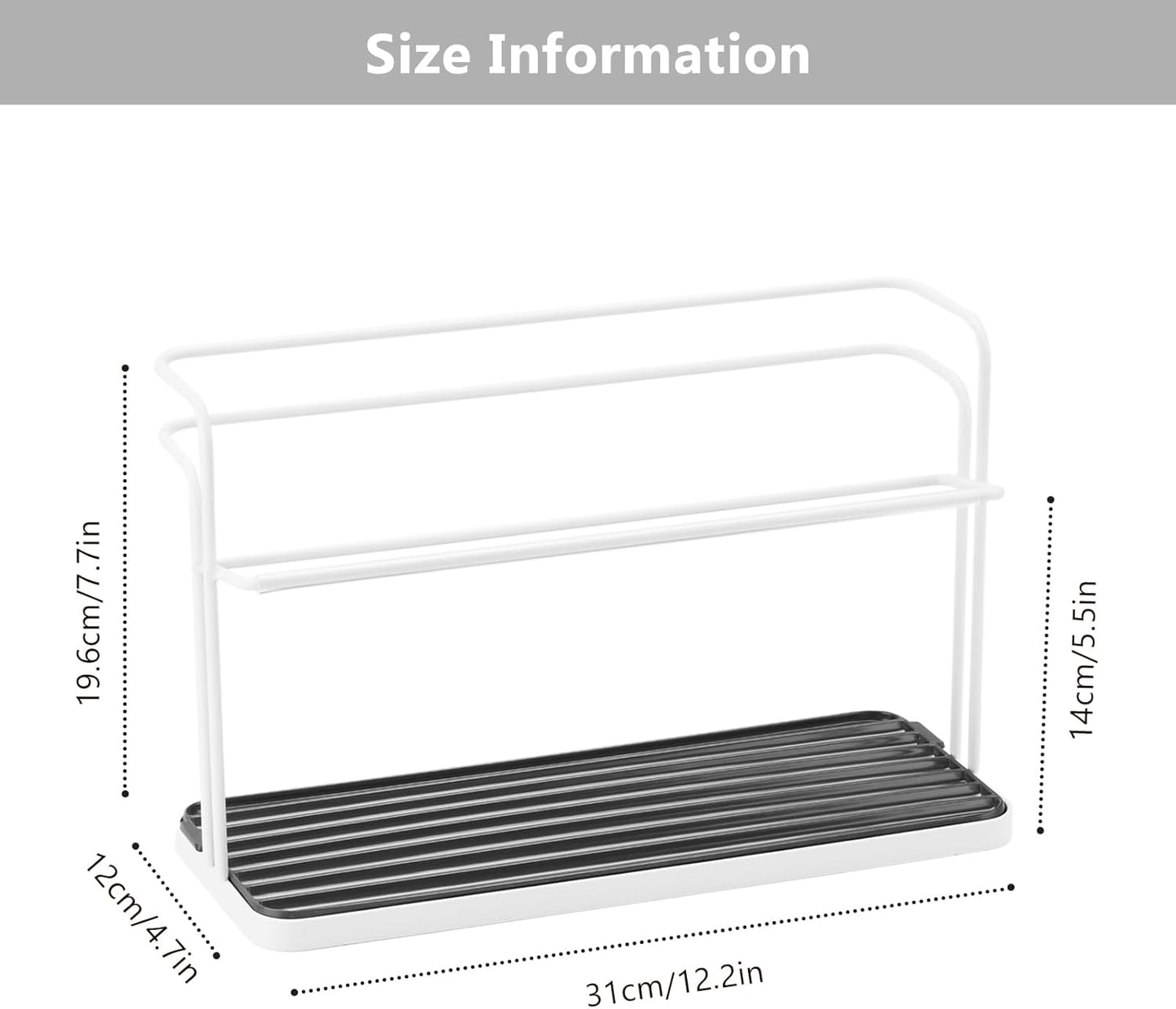 Bottle Drying Rack,Coffee Mug Holder with Drain Tray for Coffee Cup,Water Cup(White)
