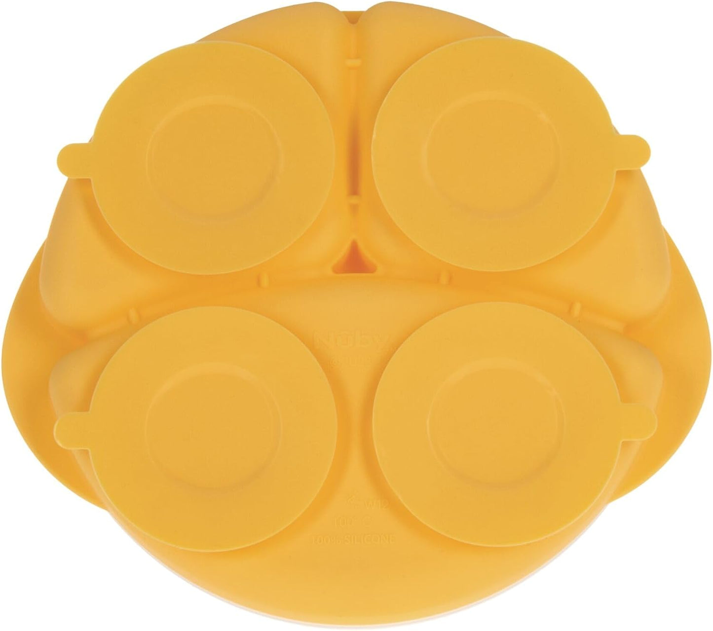Nuby Silicone Round Suction Plate with Lid - Dishwasher-Safe Baby and Toddler Plate - 6+ Months - Aqua and Coral - Back to School Essentials