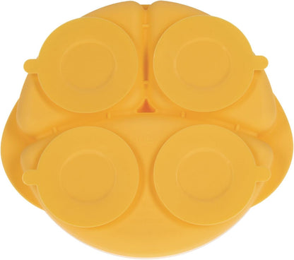 Nuby Silicone Round Suction Plate with Lid - Dishwasher-Safe Baby and Toddler Plate - 6+ Months - Aqua and Coral - Back to School Essentials