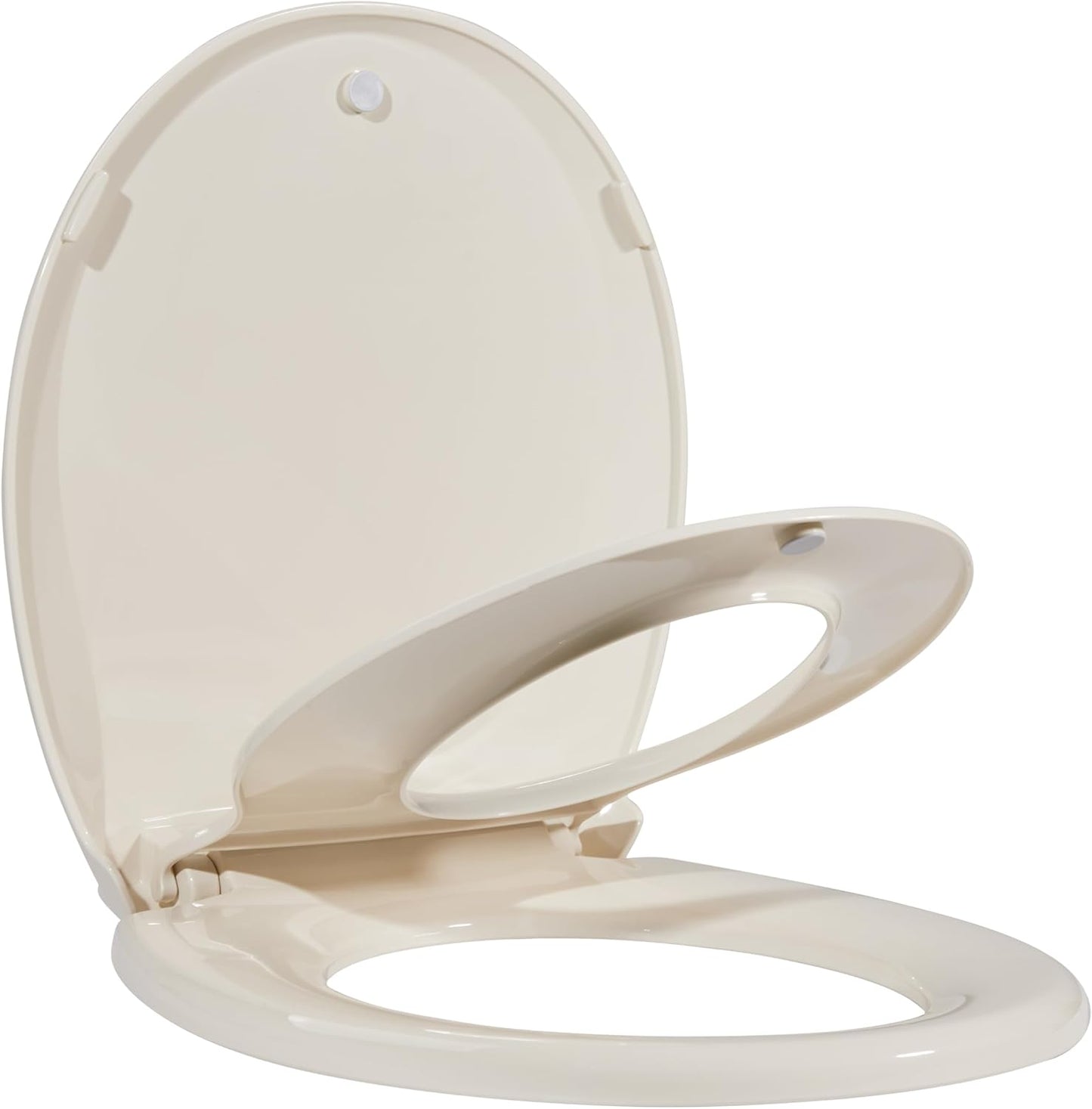Toilet Seat, Elongated Toilet Seat with Toddler Seat Built in, Potty Training Toilet Seat Elongated Fits Both Adult and Child, with Slow Close and Magnets- Elongated