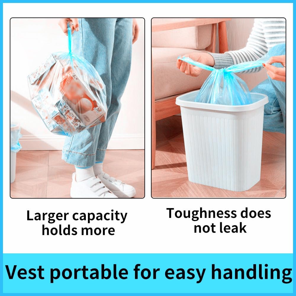 Handle Trash Bags 4 Gallon 100 Counts Small Garbage Bags for Office,Kitchen,Bedroom Waste Bin, Rubbish,Trash Can Liner