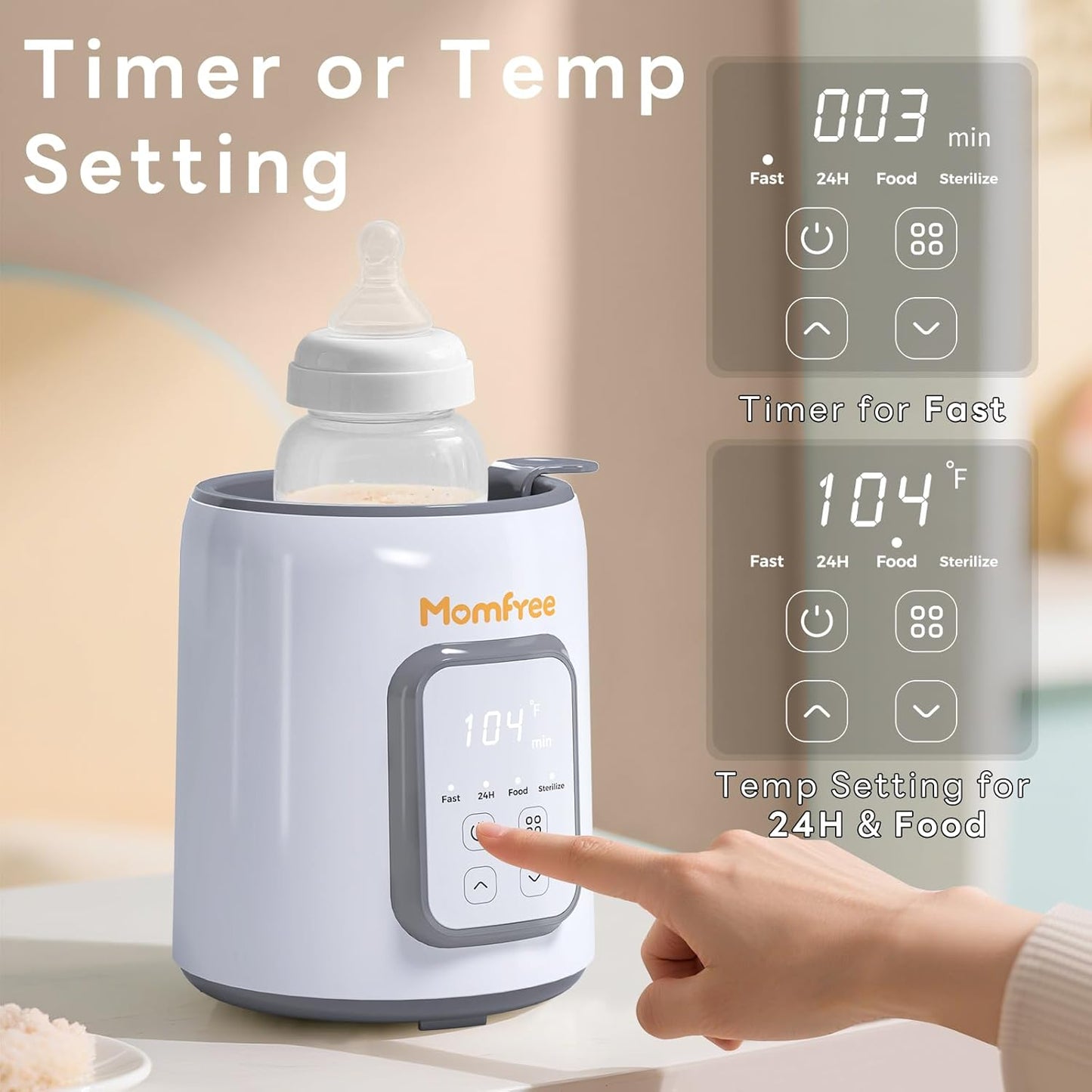 Bottle Warmer, 8-in-1 Fast Baby Bottle Warmer for Breastmilk and Formula,Milk Warmer with Accurate Temperature Control and Automatic Shut-Off,Multifunctional Bottle Warmers for All Bottles (Purple)