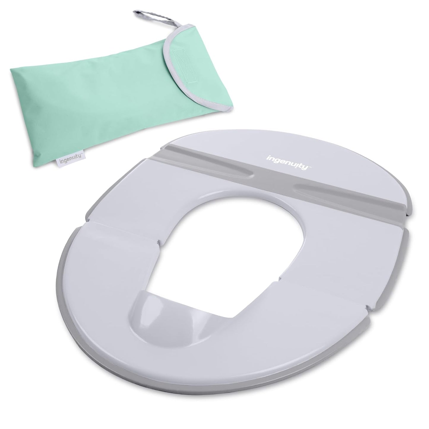Ingenuity My Travel Potty, 2-in-1 Baby and Toddler Portable Potty Seat & Potty Ring, Lightweight Foldable, Includes Travel Bag & 3 Disposable Liners, Neutral