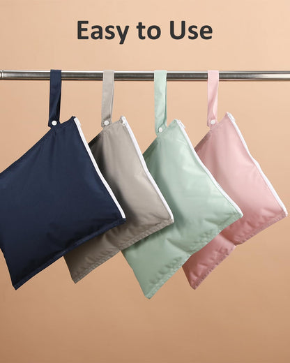 Wet Dry Bag for Baby Cloth Diapers, Waterproof Reusable with Two Zippered Pockets Travel Beach Pool Soiled Baby Items Yoga Gym Bag for Swimsuits or Wet Clothes (yellow)