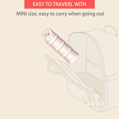 Baby Milk Powder Formula Dispenser, Stackable Formula Dispenser Container Mixie Bottle for Travel, Large Capacity Formula Holder and Snack Storage, Non-Spill, Powder Leakage Free, BPA Free (Pink)