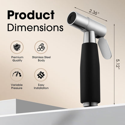 Handheld Bidet Sprayer Head,Stainless Steel Muslim Shower Head for Toilet,Adjustable Pressure Jet Sprayer for Feminine Hygiene and Pet Bath Bathroom Cloth Diaper Cleaning (Multicolor)
