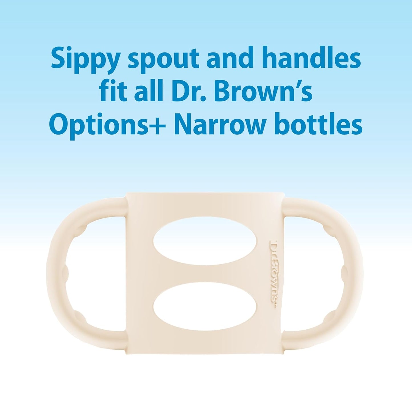 Dr. Brown's Milestones Narrow Sippy Spout Bottle with 100% Silicone, Easy-Grip Handles and Soft Sippy Spout, 8oz/250mL, Light Pink and Ecru, 2-Pack, 6m+