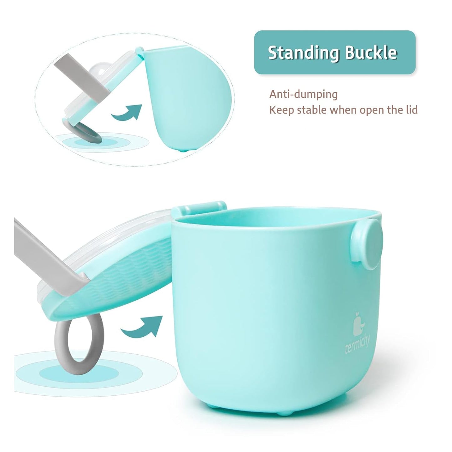Termichy Baby Formula Dispenser, Portable Milk Powder Dispenser Container with Carry Handle and Scoop for Travel Outdoor Activities with Baby Infant, 8.8OZ, 0.55LB, 250g, 500ml (Pink)