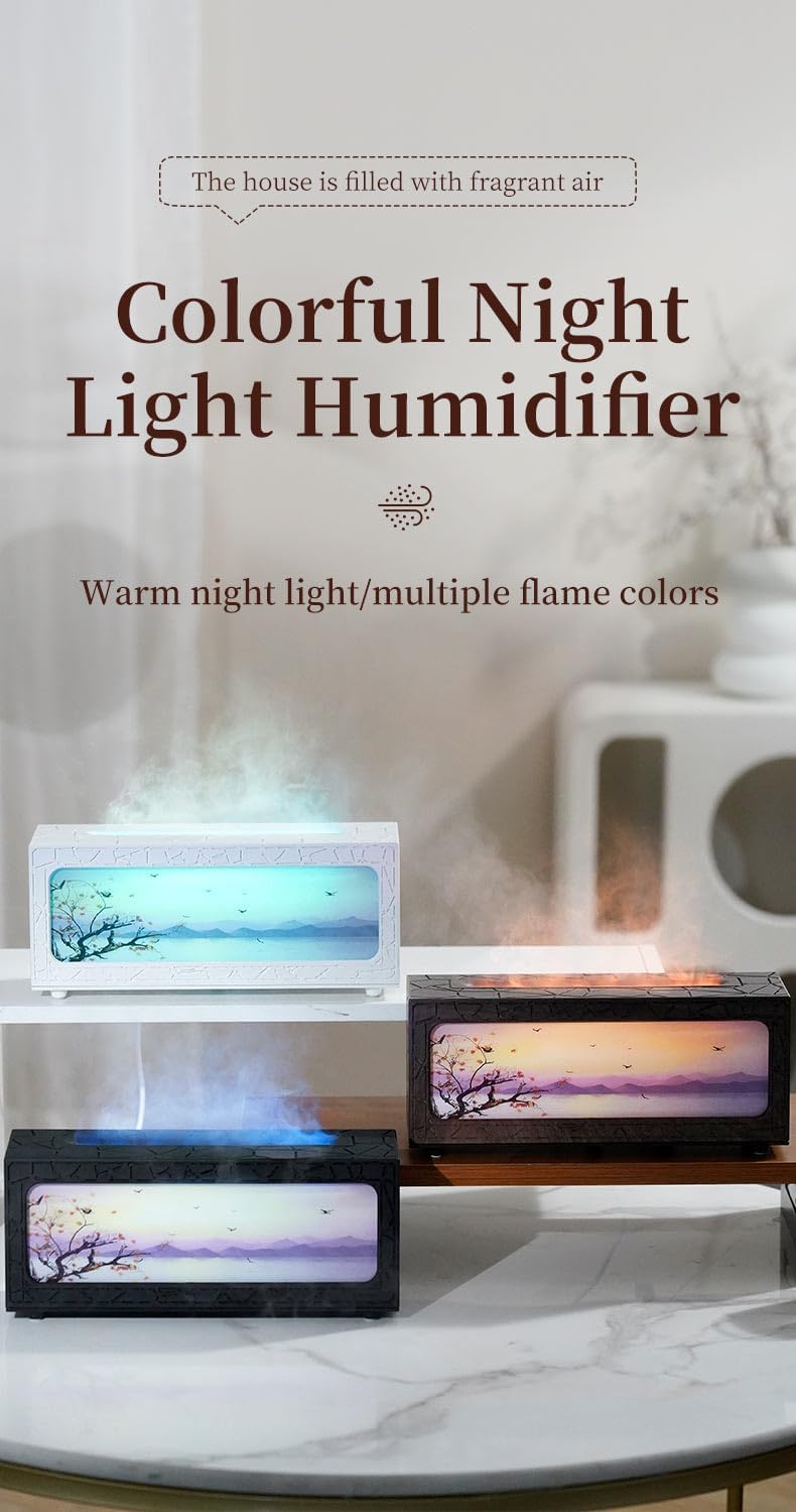 Essential Oil Diffuser 280ml, Aromatherapy Diffuser with Remote Control, 7 Color LED Lights for Home Bedroom Office(White)