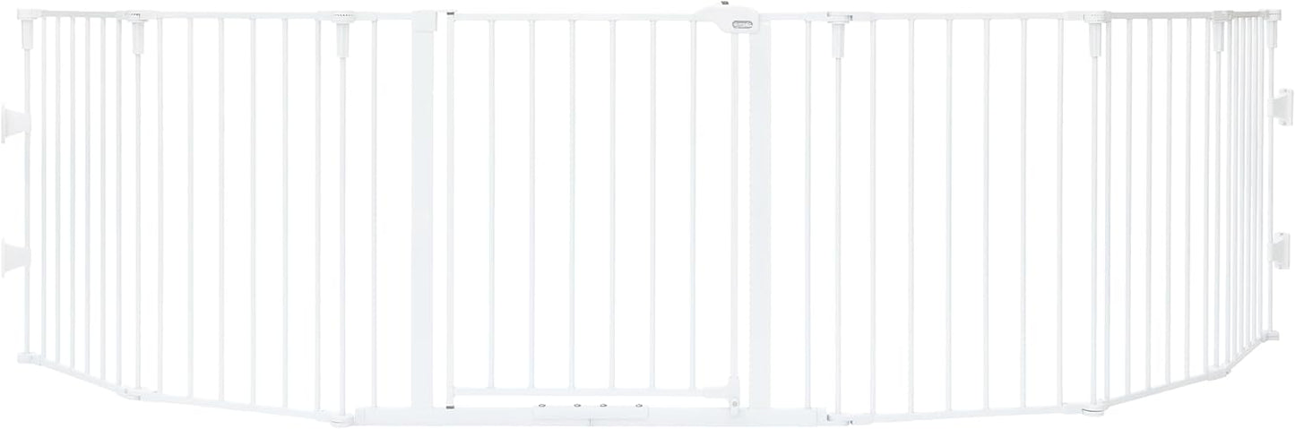 Regalo Safety 192" Super Wide Baby Gate & Play Yard, 2-in-1 Convertible Extra Wide Safety Barrier, Hardware Mounted for Toddlers & Pets, Tested & Safe for 30 Years, American Designed & Owned, White