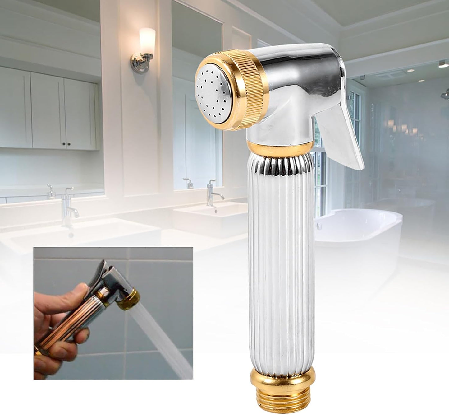 Bathroom Brass Bidet Handheld Sprayer Toilet Spray Shower Nozzle Sprinkler for Feminine Wash, Baby Diaper Cloth Washer