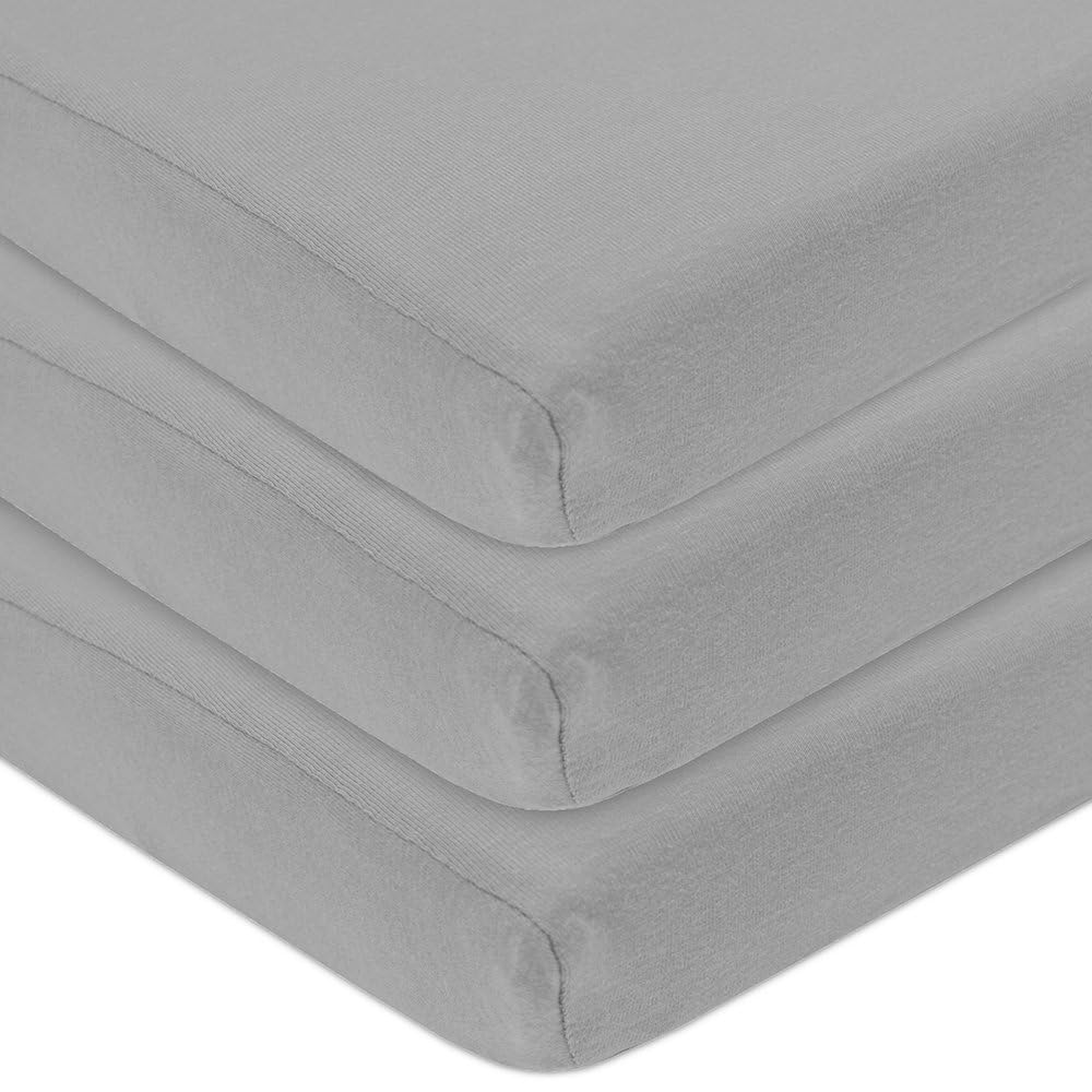 American Baby Company 3 Pack 100% Natural Cotton Fitted Pack and Play Sheets 39" x 27" - Soft & Breathable Pack N Play Sheets for Playard & Mini Crib Mattress, Yellow Star/Yellow/White, for Boy & Girl