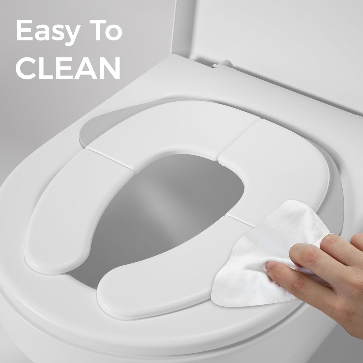 FOOYOO Foldable Toddler Toilet Seat | Portable Potty Training Seat for Travel & Home, Non-Slip, Fits Most Toilets, Easy to Clean, with Travel Bag (Gray)