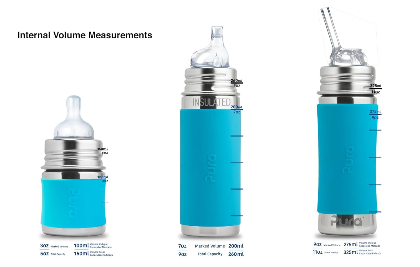 Pura Infant Bottle Nipple 2-Pack - Medical-Grade Silicone, Anti-Colic, Slow Flow, BPA-Free