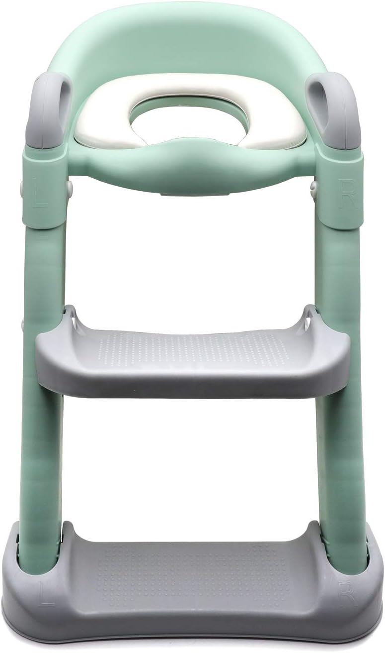 HTTMT- Giraffe Potty Training Toilet Ladder Seat With Upgraded Cushion Step Stool Ladder Toilet Chair/Toilet Trainer for Baby Toddler Kids Children In Pink [P/N: ET-BABY001-PINK STEP]