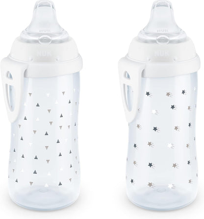NUK Active Spill Proof Sippy Cup, 10 oz, 2 Pack, 8+ Months, Pink – BPA Free, Spill Proof Sippy Cup