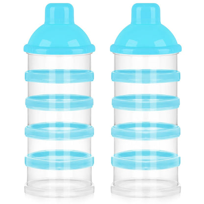 Accmor Formula Dispenser On The Go, 5 Compartments Stackable Formula Container for Travel, Baby Milk Powder Kids Snack Container, BPA Free