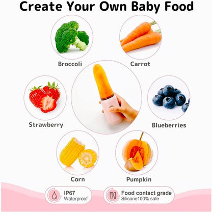 Socila Blender Baby Food Processor Mini Portable Blender With Silicone Feeding Bottle and Baby Spoons USB Quick Recharging