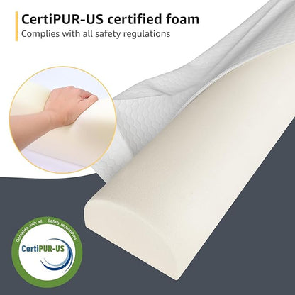 YENING 63" Extra Long Bed Bumpers for Toddlers Baby Foam Bed Guard Rail for Kids Bed Toddler Bed Bumper for Twin Full Queen King Size Bed, 2-Pack