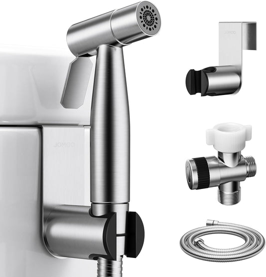 JOMOO Bidet Sprayer for Toilet, 304 Stainless Steel Handheld Bidet Sprayer for Toilet with 47" Bidet Hose, Adjustable Water Pressure Jet Spray for Toilet & Shattaf for Personal Hygiene, Cloth Diaper