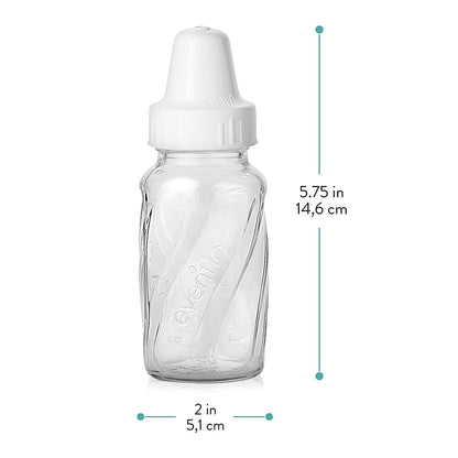 Evenflo Feeding Classic Glass, Twist Bottles, 4 Oz, 6 Bottles.