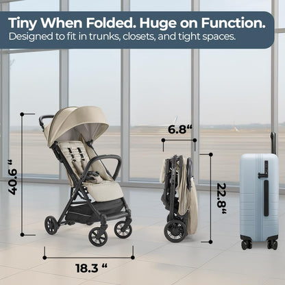 Inglesina Quid 2 Stroller - Midnight Blue - Ultra Compact Lightweight Travel Stroller, Babies and Toddlers, Airplane Overhead, Foldable, Reclining Seat, Collapsible Canopy, 3 Months - 50 lbs, BPA Free