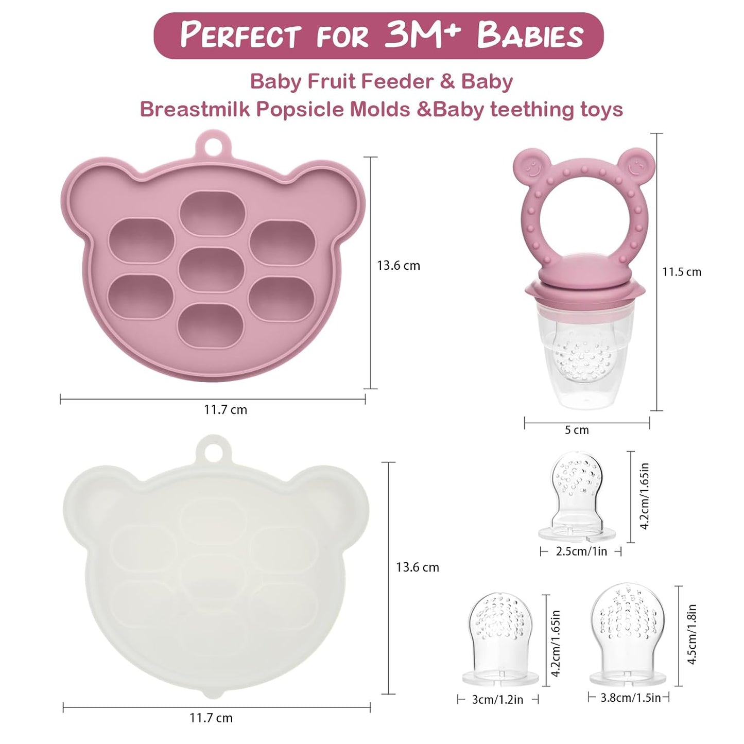 Baby Breastmilk Popsicle Molds & Baby Fruit Feeder (6 Pack), WAJIAYON Infant Food Freezer Tray Storage Containers, Silicone Teething Pacifier Feeder and Teether for Babies,Babies Feeder