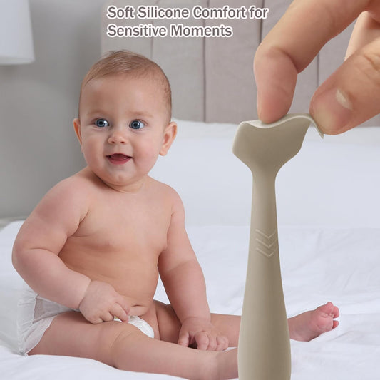 Baby Diaper Cream Spatula - Baby Diaper Rash Cream Applicator for Butt Paste Diaper Cream - Newborn Essentials (gray, green, pink)