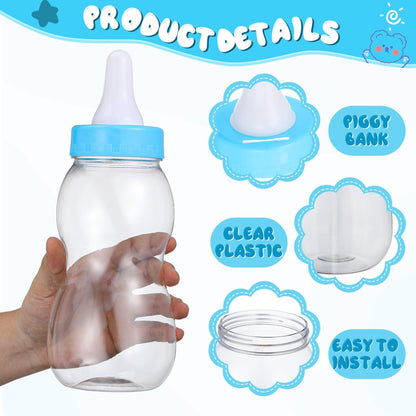 IMIKEYA 11-Inch Baby Bottle Piggy Bank - Giant Fillable Candy Jar & Savings Bank for Baby Shower, Nursery Decor, Birthday & Christening Decor Pink