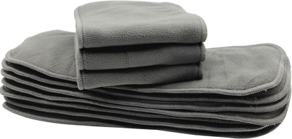 10pcs Reusable Soft 3 Layers Inserts for Baby Cloth Diaper,High Absorbing Washable Liners (10pcs-Grey Inserts)