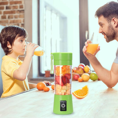 Portable Blender Cup,Electric USB Mini Juicer Blender For Shakes and Smoothies, Juice,380ml, Six Blades Great for Mixing,Black