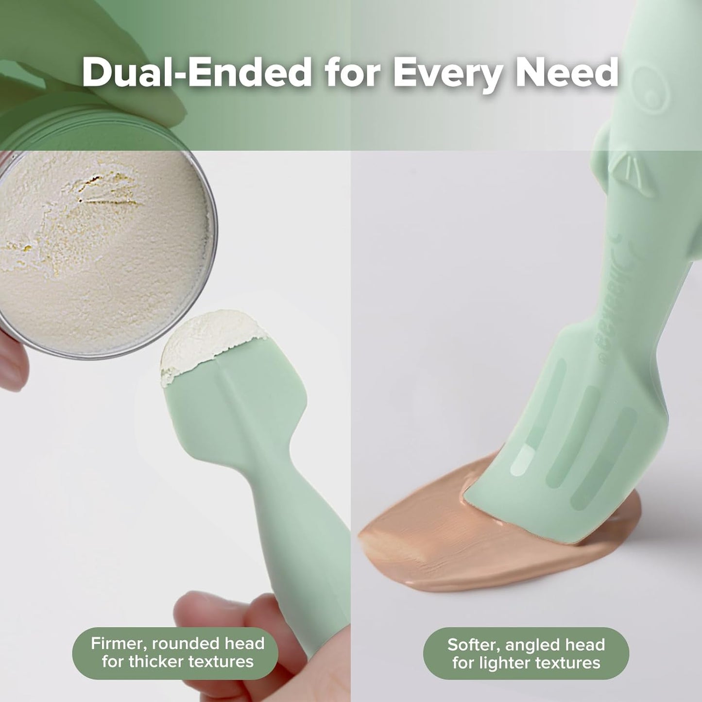 haakaa Baby Diaper Cream Spatula, NoMess Dual-Ended Silicone Diaper Rash Cream Applicator with Hygienic Case, Butt Spatula for Baby, Beige