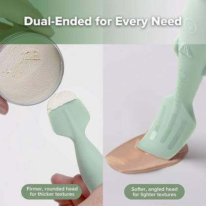 haakaa Baby Diaper Cream Spatula, NoMess Dual-Ended Silicone Diaper Rash Cream Applicator with Hygienic Case, Butt Spatula for Baby, Beige