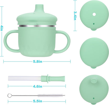 BUSOHA 3 Pack Stainless Steel Baby Bowls with Lid – 2-in-1 Toddler Feeding Bowl Heat-Resistant Spill-Proof Plate Suction Bowls for Kids Baby Toddler Food Feeding