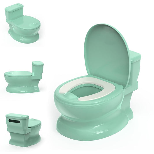Realistic Potty Training Toilet - Flushing Sounds, Wipes Storage, Disposable Liners, Easy to Clean for Toddler Boys and Girls (Pink)