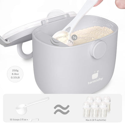 Termichy Baby Formula Dispenser, Portable Milk Powder Dispenser Container with Carry Handle and Scoop for Travel Outdoor Activities with Baby Infant, 8.8OZ, 0.55LB, 250g, 500ml (Pink)