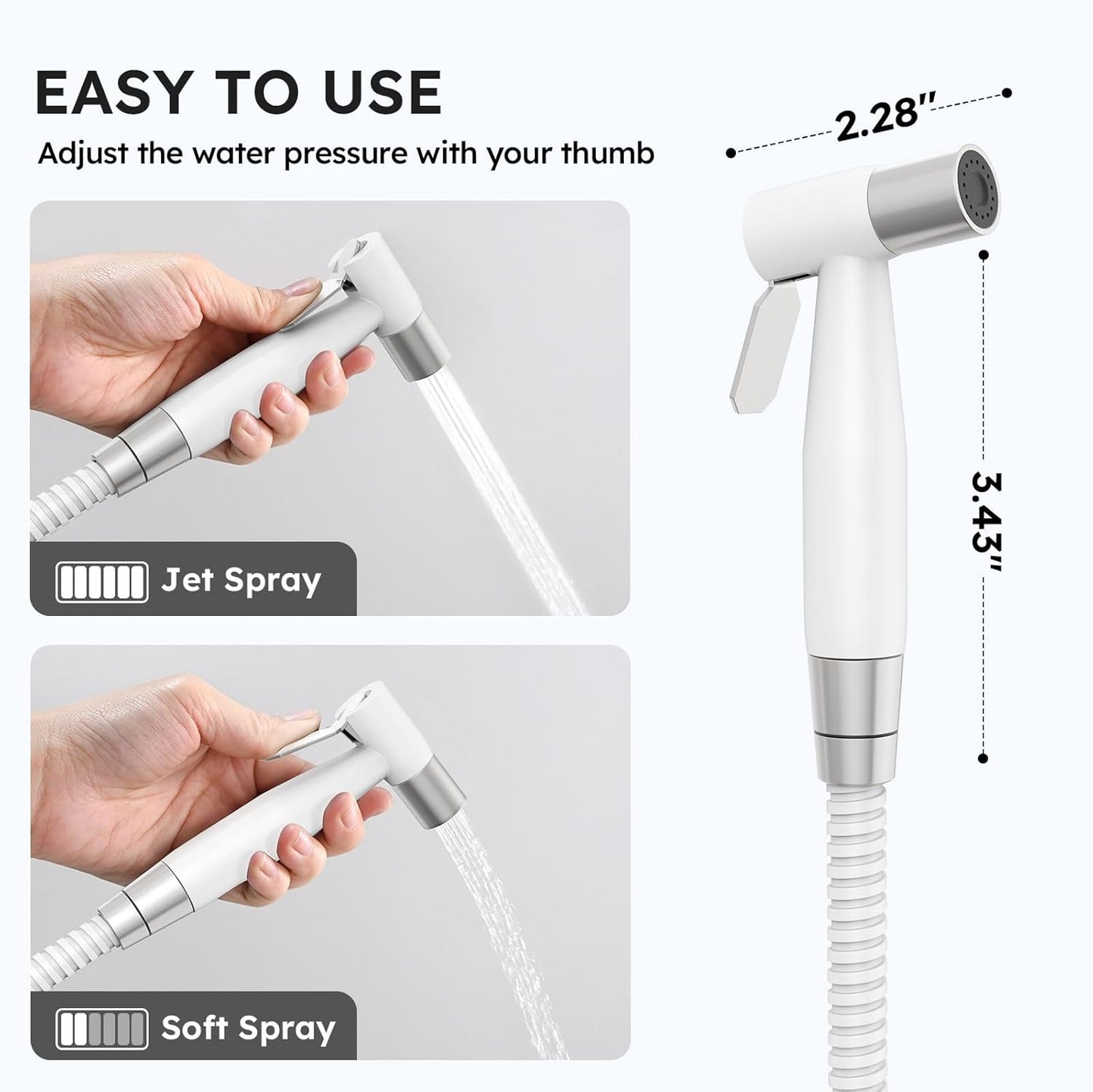 Arofa Handheld Bidet Sprayer for Toilet - 2 Pack Bidets Faucet for Existing Toilets Cloth Diaper Jet Sprayer, Stainless Steel Muslim Shower with Bidet Hose for Feminine Wash