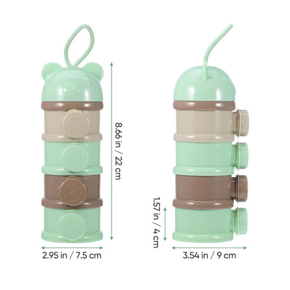 Kisangel 4 Layers Milk Powder Box Portable Formula Storage Container for Baby Infant Travel Stackable Milk Powder Dispenser Food Storage