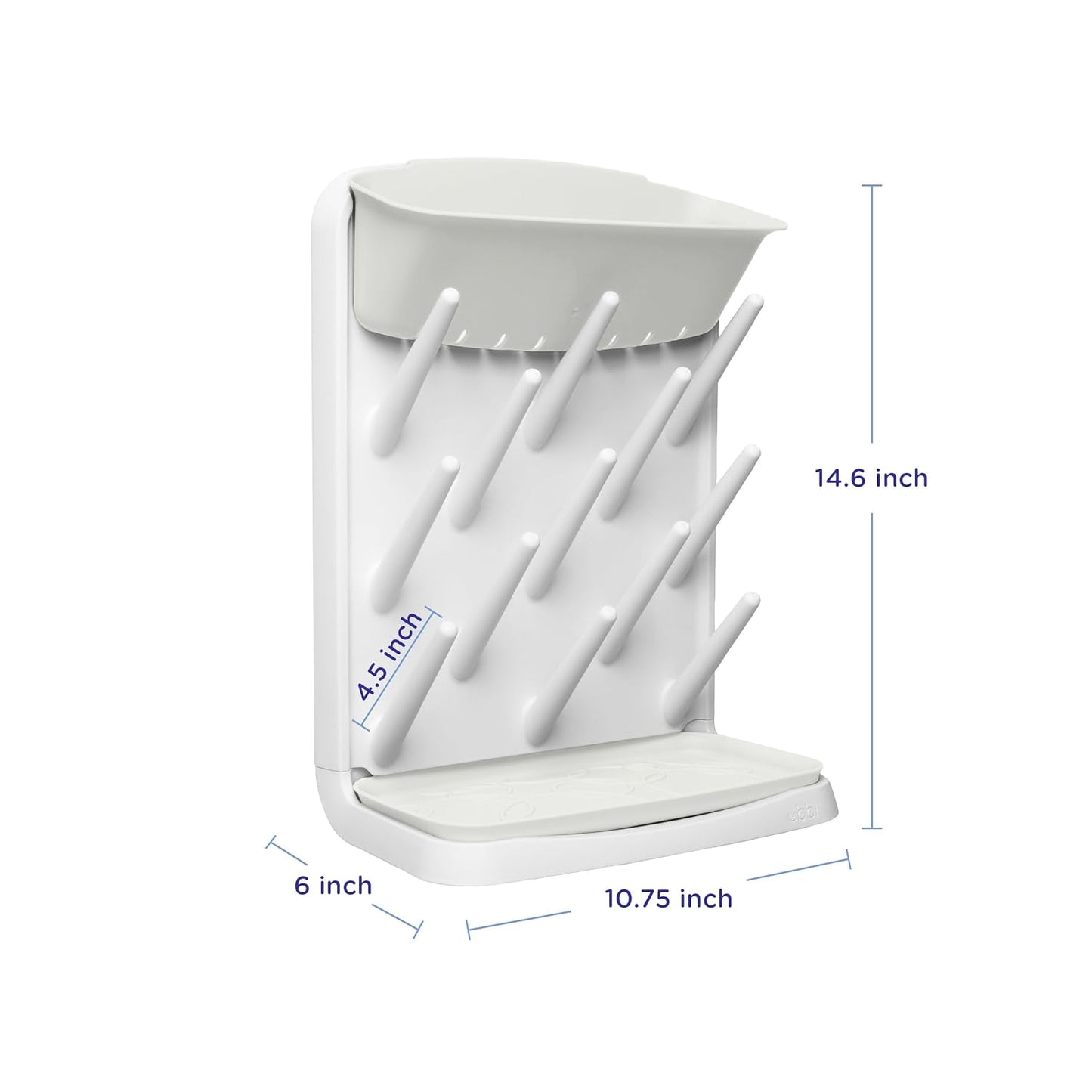 Ubbi Vertical Baby Bottle Drying Rack, Space Saving Countertop Drying Rack Baby Organizer, Oat