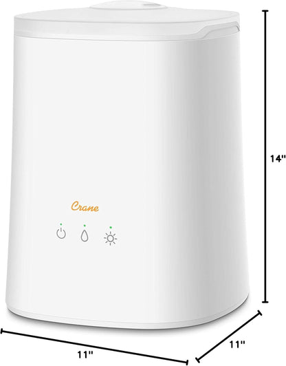 Crane 0.7 Gallon Top Fill Cool Mist Humidifier and Aroma Diffuser, with Color-Changing Night Light and Aroma Diffuser Function, Humidifier For Bedroom, Office or Nursery