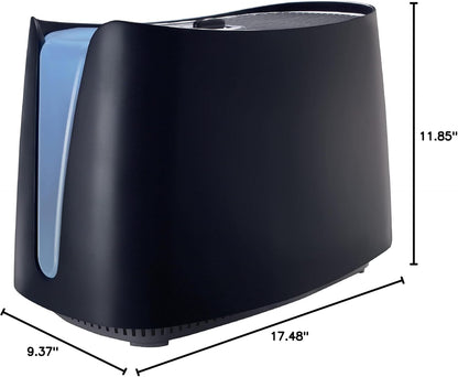 Honeywell Cool Moisture Humidifier For Bedroom, Medium Rooms, 1.1 Gallon, Invisible Moisture Humidifier for Baby, Kids, Quiet, Easy to Clean, UV Technology, Black, HCM350B