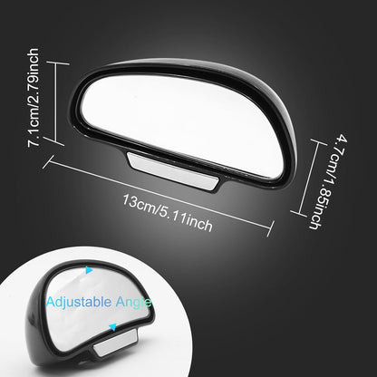 Blind Spot Mirror Adjustable 360 Degree Car Side Mirror, HD Glass Rear View Exterior Accessories Frame Thickness Less than 5MM for Car SUV (long-armed Right)
