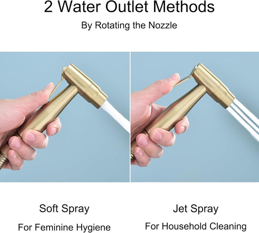 2 Function Cloth Diaper Sprayer,Biveah Stainless Steel Handheld Bidet Sprayer for Toilet Brushed Nickel, KXS004NA