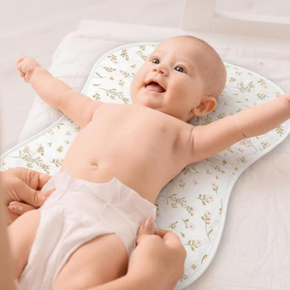 Hahafelt 3 Pcs Changing Pad Liners Fits in Peanut Shape Changing Pad Waterproof Diaper Mats Organic Cotton Peanut Mats are Warm on Baby's Back, Washable Reusable (Starry Style,Multicolor)
