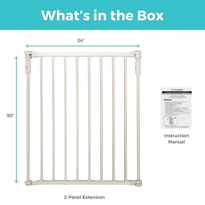 Toddleroo by North States 2 Panel Extension for 3 in 1 Metal Superyard: Adds up to 48" for an extra wide baby gate or play yard (48" width, Taupe)
