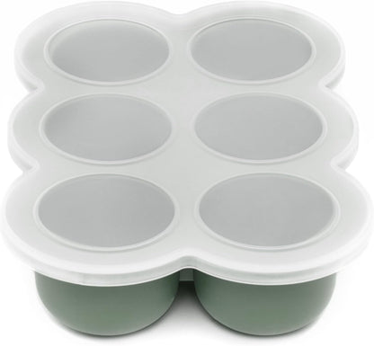 WeeSprout Silicone Freezer Tray with Clip on Lid Perfect Food Storage Container for Homemade Baby Food, Vegetable, Fruit Purees, and Breast Milk (Bright Orange, Ten 1.5 Ounce Sections)